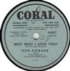 lytte på nettet Don Howard - Why Must I Love You You Can Live With A Broken Heart